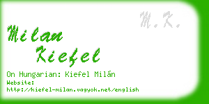 milan kiefel business card